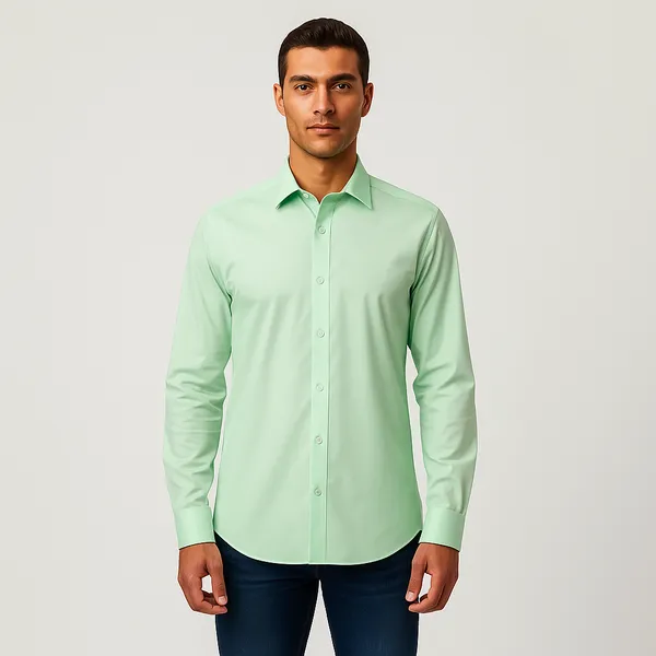 Green_Cotton__Casual_Shirt_For_Men