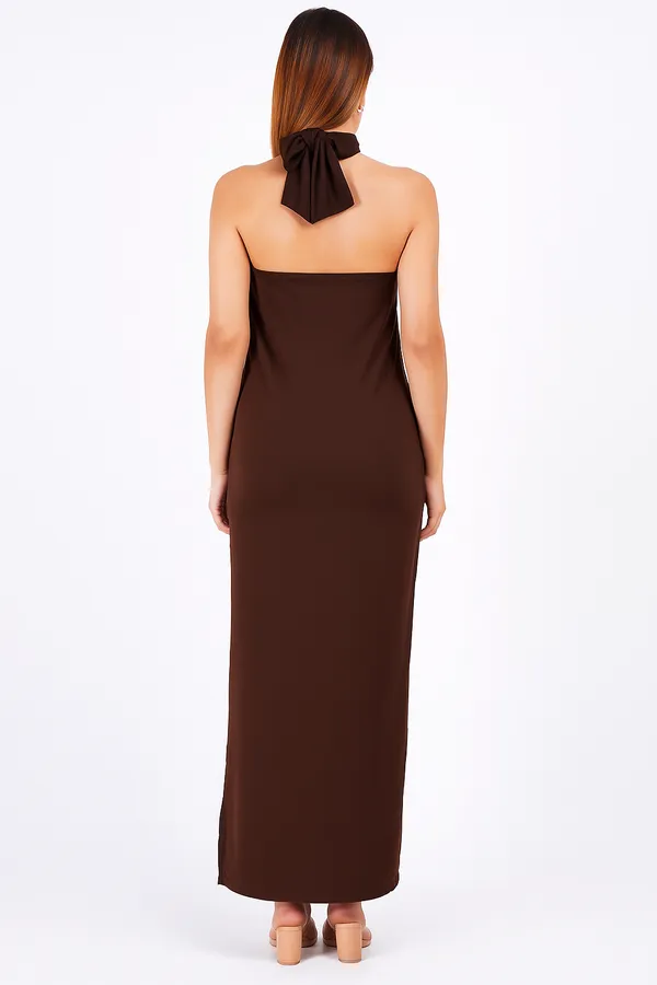 Neck_Brown_Classic_Western_Dress_For_Women