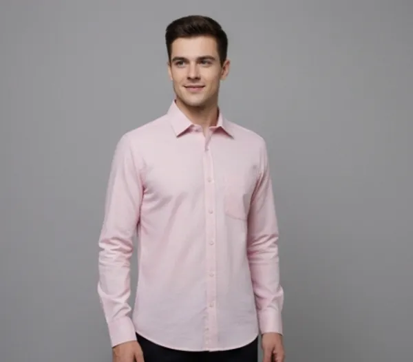 Pink_Cotton__Casual_Shirt_For_Men