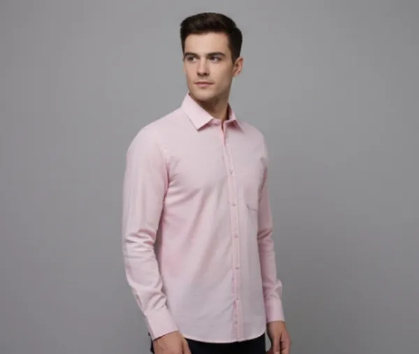 Pink_Cotton__Casual_Shirt_For_Men