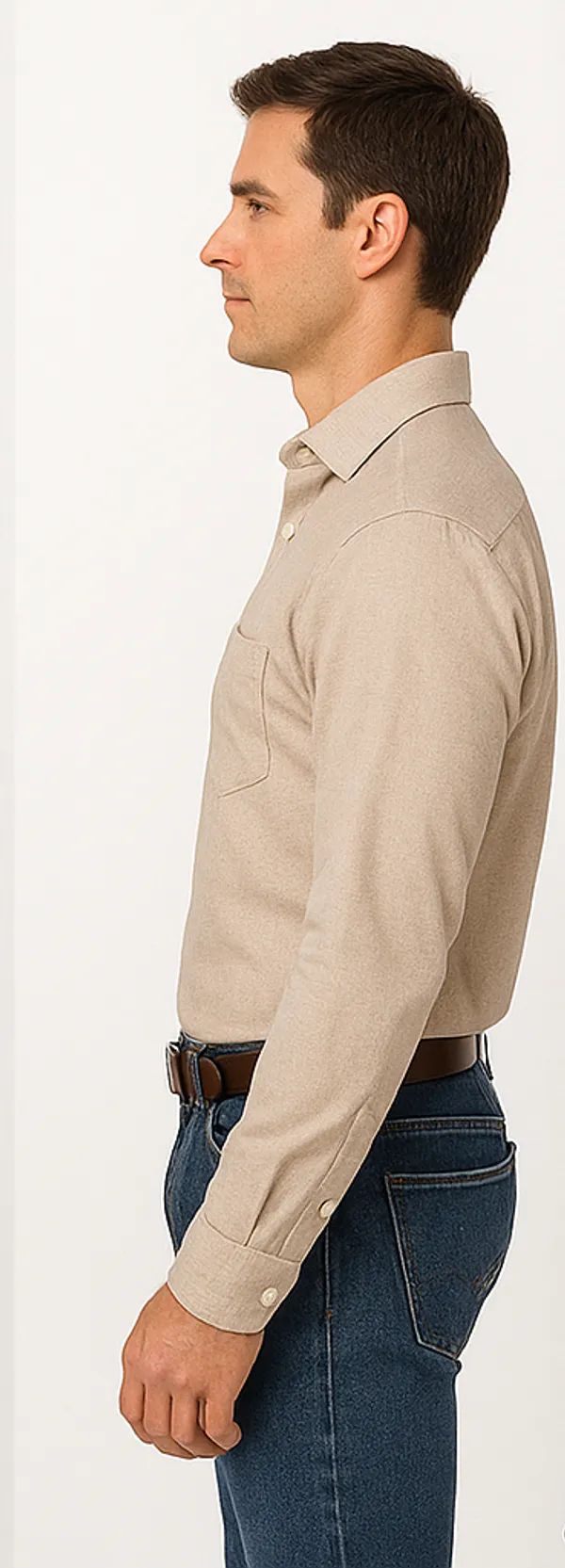 Beige_Cotton__Casual_Shirt_For_Men