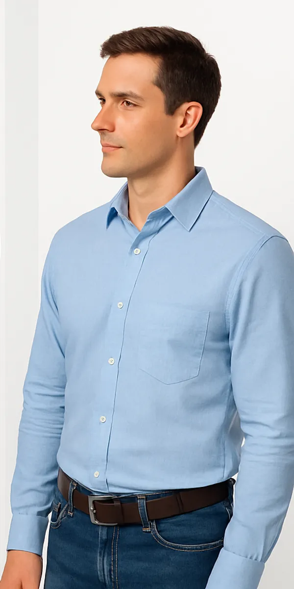 Sky_Blue_Cotton__Casual_Shirt_For_Men