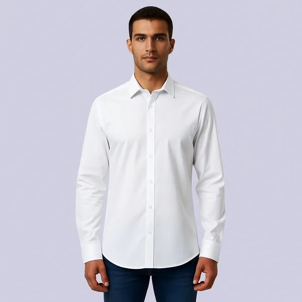 White_Cotton__Casual_Shirt_For_Men