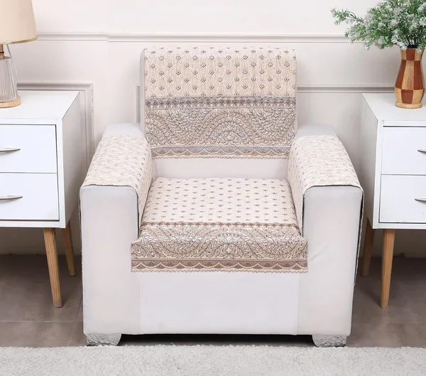 Fashion_Throw_Premium_Chenille_Sofa_Protector_1_Single_Seater,_Polka_Dot_Pattern_with_Geometric_Border_Design,_Sofa_Slipcovers_for_Couch_for_Living_Room_Wooden_Sofa_Beige,_1+Arms