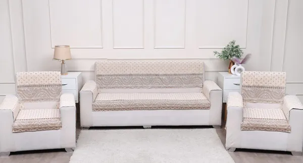FASHION_THROW_|_Chenille_Sofa_Protector_&_Home_Decor_Upgrade_�_Beige_5_Seater_Sofa_Set_Cover_(3+1+1_Set)_with_Arms_Included_�_Luxury_Fully_Covered_Furniture_Shield_(Beige,_5+_Arm)