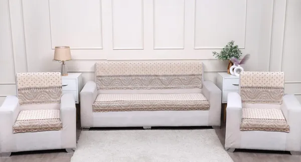 FASHION_THROW_|_Chenille_Sofa_Protector_&_Home_Decor_Upgrade_�_Beige_5_Seater_Sofa_Set_Cover_(3+1+1_Set)_Luxury_Fully_Covered_Furniture_Shield_(Beige,_5_Seater)
