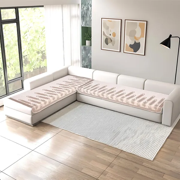 Fashion_Throw_'Urban_Leaf_Series'_Velvet_L_Shape_Sofa_Cover_6_Seater_with_Corner_(3+3),_Furniture_Protector_for_Pets,_Kids,_Sofa_Slipcover_for_Living_Room_(Beige,_L_Shape_(3+3))