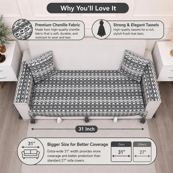 Fashion_Throw_Sofa_Cover_3_Seater_|_Chenille_Printed_Couch_Cover_with_Arm_Covers_&_Tassels_Design_|_Anti-Slip_Washable_Sofa_Protector_for_Living_Room_Furniture_(Dark_Grey,_3_Seater_(Half)_31"_x_70")