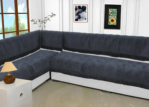 Dark_Grey_3_Seater_Quilted_Velvet_Sofa_Cover_With_Frill_Washable_Durable_Protector_Mat_Enhancing_Living_Room_For_Sofa_Heritage_Weave_Collection