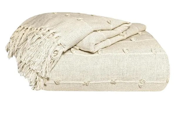 Cream_Pure_Cotton_Hand-Knitted_Sofa_Throw_Soft_And_Cozy_Decorative_Throw_52X82_Inches_/_130X210_Cms_Super_Soft_And_Breathable
