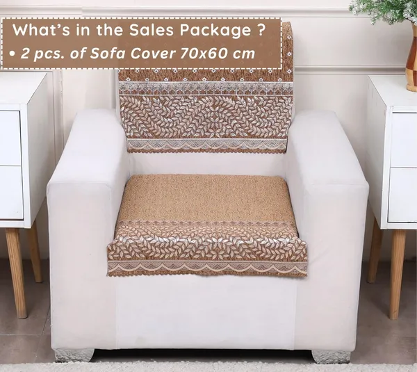 Fashion_Throw_Premium_Chenille_Sofa_Protector_1_Single_Seater,_Polka_Dot_Pattern_with_Geometric_Border_Design,_Sofa_Slipcovers_for_Couch_for_Living_Room_Wooden_Sofa_Golden,_1+Arms