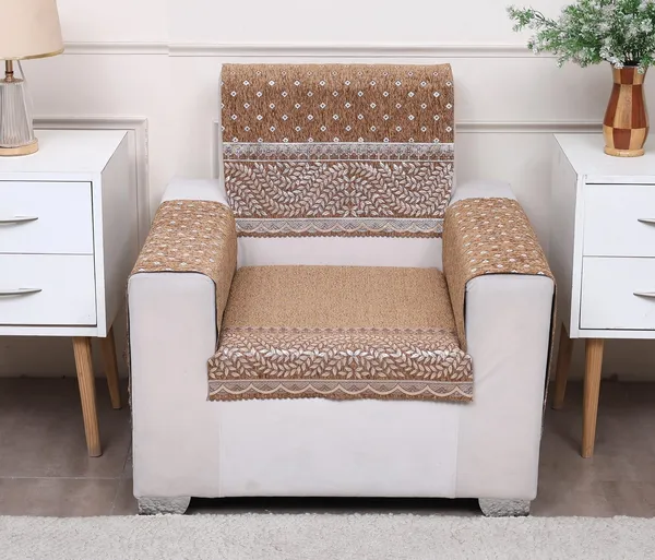 Fashion_Throw_Premium_Chenille_Sofa_Protector_1_Single_Seater,_Polka_Dot_Pattern_with_Geometric_Border_Design,_Sofa_Slipcovers_for_Couch_for_Living_Room_Wooden_Sofa_Golden,_1+Arms