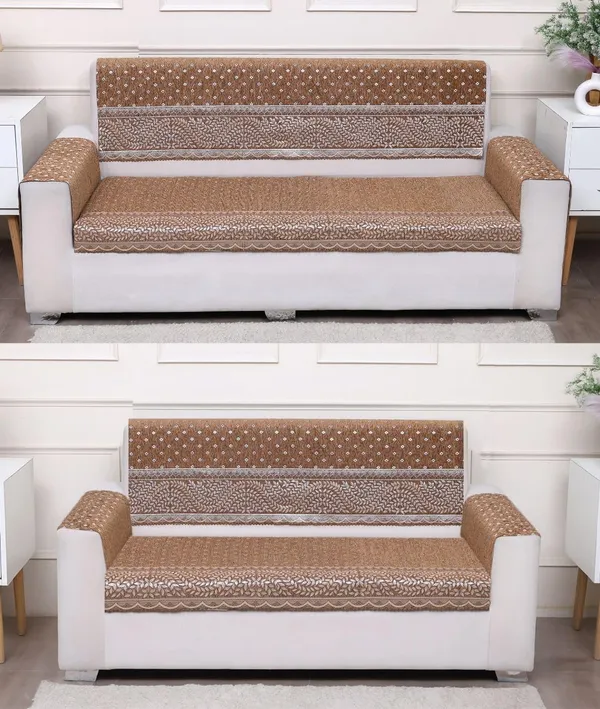 FASHION_THROW_|_Chenille_Sofa_Protector_&_Home_Decor_Upgrade_�_Golden_5_Seater_Sofa_Set_Cover_(3+1+1_Set)_with_Arms_Included_�_Luxury_Fully_Covered_Furniture_Shield_(Golden,_3+2_+Arms)