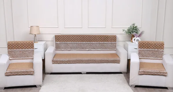 FASHION_THROW_|_Chenille_Sofa_Protector_&_Home_Decor_Upgrade_�_Golden_5_Seater_Sofa_Set_Cover_(3+1+1_Set)_Luxury_Fully_Covered_Furniture_Shield_(Golden,_5_Seater)