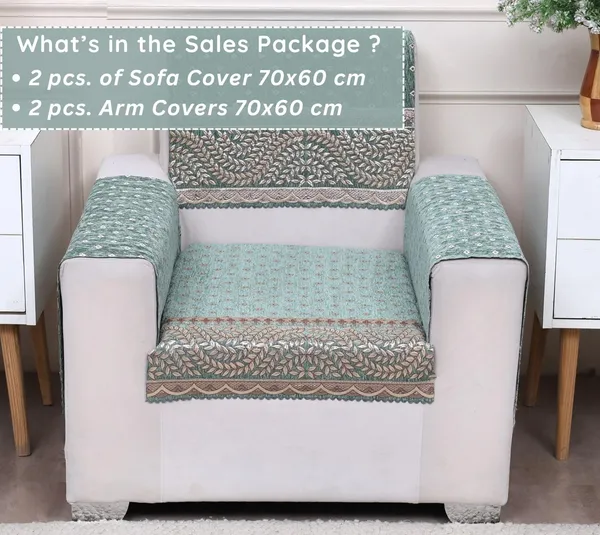 Fashion_Throw_Premium_Chenille_Sofa_Protector_1_Single_Seater,_Polka_Dot_Pattern_with_Geometric_Border_Design,_Sofa_Slipcovers_for_Couch_for_Living_Room_Wooden_Sofa_Sage_Green,_1+Arms