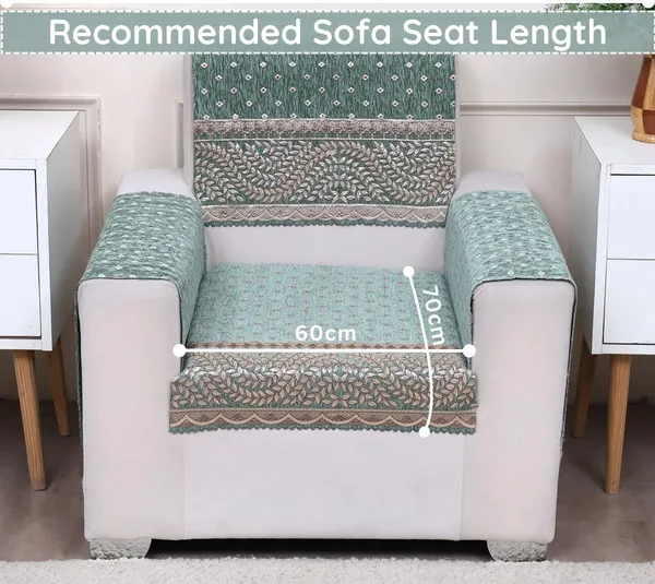 Fashion_Throw_Premium_Chenille_Sofa_Protector_1_Single_Seater,_Polka_Dot_Pattern_with_Geometric_Border_Design,_Sofa_Slipcovers_for_Couch_for_Living_Room_Wooden_Sofa_Sage_Green,_1+Arms