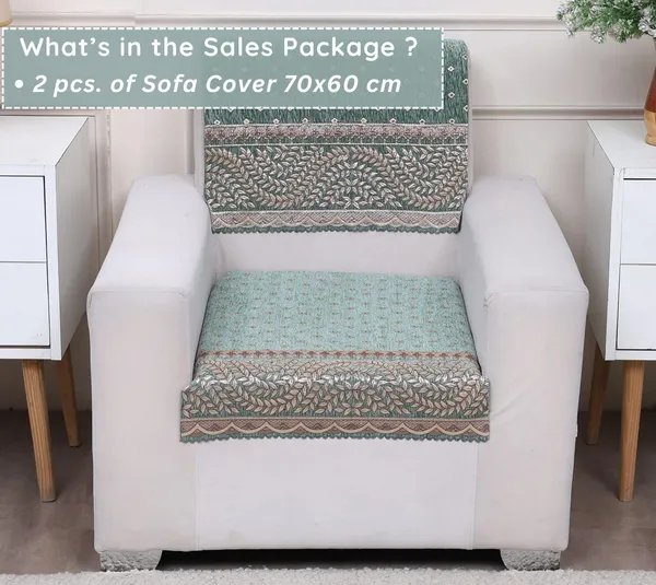 Fashion_Throw_Premium_Chenille_Sofa_Protector_1_Single_Seater,_Polka_Dot_Pattern_with_Geometric_Border_Design,_Sofa_Slipcovers_for_Couch_for_Living_Room_Wooden_Sofa_Sage_Green,_1_Seater
