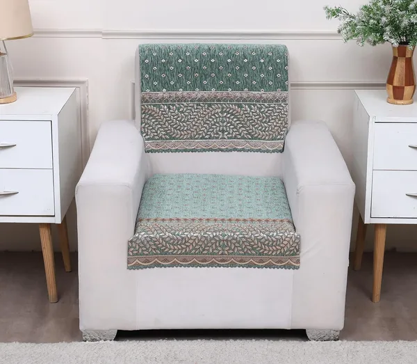 Fashion_Throw_Premium_Chenille_Sofa_Protector_1_Single_Seater,_Polka_Dot_Pattern_with_Geometric_Border_Design,_Sofa_Slipcovers_for_Couch_for_Living_Room_Wooden_Sofa_Sage_Green,_1_Seater