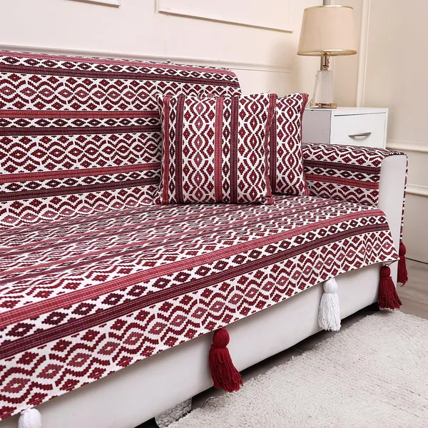 Fashion_Throw_Sofa_Cover_3_Seater_|_Chenille_Printed_Couch_Cover_with_Arm_Covers_&_Tassels_Design_|_Anti-Slip_Washable_Sofa_Protector_for_Living_Room_Furniture_(Maroon,_3_Seater_(Full)_62"_x_70")