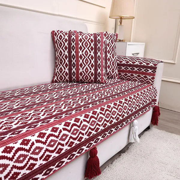Fashion_Throw_Sofa_Cover_3_Seater_|_Chenille_Printed_Couch_Cover_with_Arm_Covers_&_Tassels_Design_|_Anti-Slip_Washable_Sofa_Protector_for_Living_Room_Furniture_(Maroon,_3_Seater_(Half)_31"_x_70")