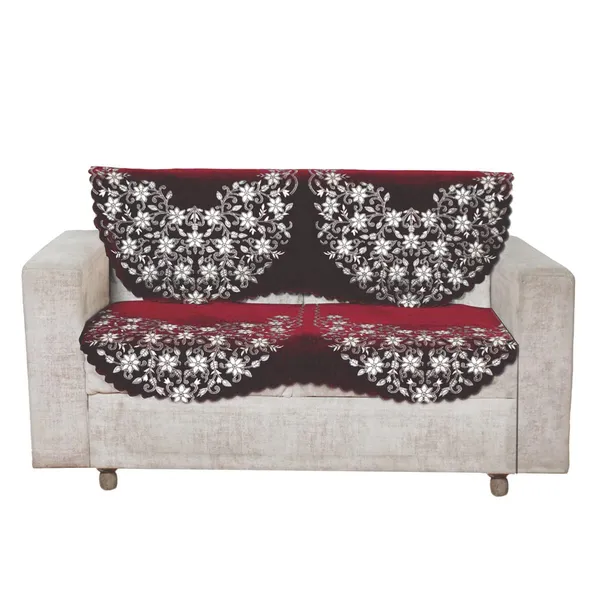Maroon_Elegant_Chenille_Sofa_Cover_For_2_Seater_Washable_Durable_Anti-Slip_Furniture_Protector