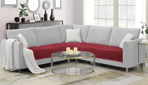 Maroon_Fashion_Velvet_Quilted_Anti-Slip_Sofa_Cover_Protector_L-Shape_6_Seats_Throw_For_Living_Room_Slipcovers_With_Pom-Pom