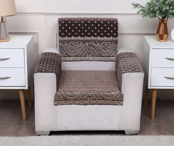 Fashion_Throw_Premium_Chenille_Sofa_Protector_1_Single_Seater,_Polka_Dot_Pattern_with_Geometric_Border_Design,_Sofa_Slipcovers_for_Couch_for_Living_Room_Wooden_Sofa_Mouse,_1+Arms