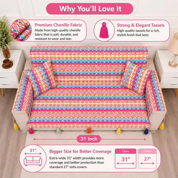Fashion_Throw_Sofa_Cover_3_Seater_|_Chenille_Printed_Couch_Cover_with_Arm_Covers_&_Tassels_Design_|_Anti-Slip_Washable_Sofa_Protector_for_Living_Room_Furniture_(Multicolor,_3_Seater_(Full)_62"_x_70")