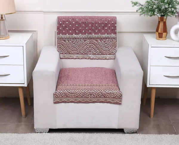 Fashion_Throw_Premium_Chenille_Sofa_Protector_1_Single_Seater,_Polka_Dot_Pattern_with_Geometric_Border_Design,_Sofa_Slipcovers_for_Couch_for_Living_Room_Wooden_Sofa_Rose_Pink,_1_Seater