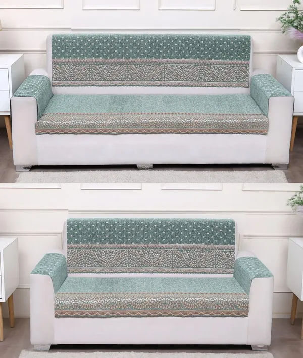 FASHION_THROW_|_Chenille_Sofa_Protector_&_Home_Decor_Upgrade_�_Sage_Green_5_Seater_Sofa_Set_Cover_(3+1+1_Set)_with_Arms_Included_�_Luxury_Fully_Covered_Furniture_Shield_(Green,_3+2+Arms)