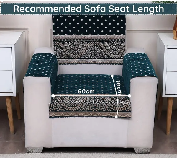 Fashion_Throw_Premium_Chenille_Sofa_Protector_1_Single_Seater,_Polka_Dot_Pattern_with_Geometric_Border_Design,_Sofa_Slipcovers_for_Couch_for_Living_Room_Wooden_Sofa_Teal,_1+Arms
