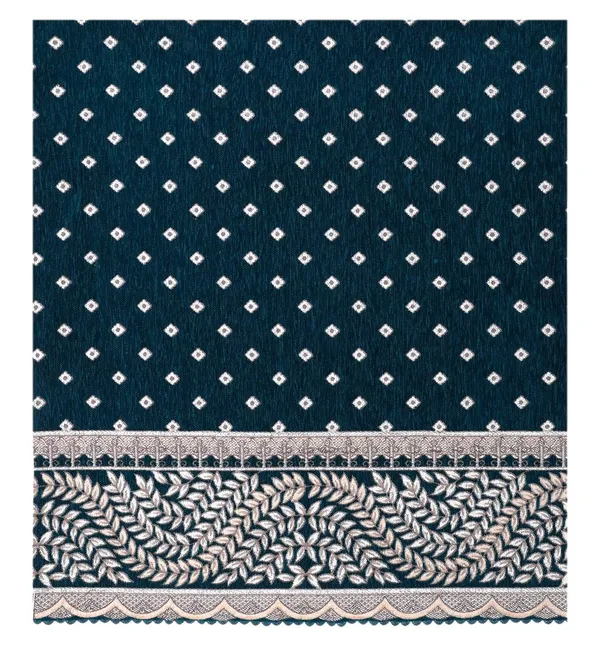 Fashion_Throw_Premium_Chenille_Sofa_Protector_1_Single_Seater,_Polka_Dot_Pattern_with_Geometric_Border_Design,_Sofa_Slipcovers_for_Couch_for_Living_Room_Wooden_Sofa_Teal,_1+Arms