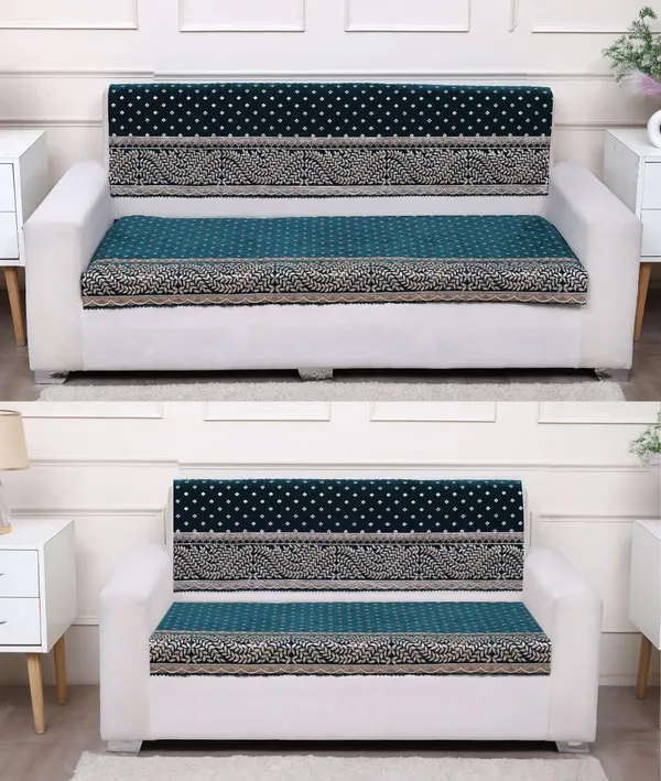 FASHION_THROW_|_Chenille_Sofa_Protector_&_Home_Decor_Upgrade_�_Teal_5_Seater_Sofa_Set_Cover_(3+1+1_Set)_Luxury_Fully_Covered_Furniture_Shield_(Teal,_3+2)