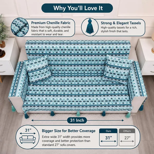 Fashion_Throw_Sofa_Cover_3_Seater_|_Chenille_Printed_Couch_Cover_with_Arm_Covers_&_Tassels_Design_|_Anti-Slip_Washable_Sofa_Protector_for_Living_Room_Furniture_(Teal,_3_Seater_(Full)_62"_x_70")