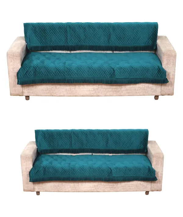 Teal_3_Seater_Quilted_Velvet_Sofa_Cover_With_Frill_Washable_Durable_Protector_Mat_Enhancing_Living_Room_For_Sofa_Heritage_Weave_Collection