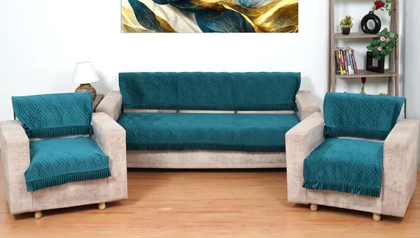 Teal_3_Seater_Quilted_Velvet_Sofa_Cover_With_Frill_Washable_Durable_Protector_Mat_Enhancing_Living_Room_For_Sofa_Heritage_Weave_Collection
