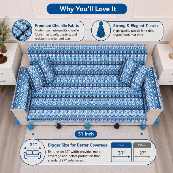 Fashion_Throw_Sofa_Cover_3_Seater_|_Chenille_Printed_Couch_Cover_with_Arm_Covers_&_Tassels_Design_|_Anti-Slip_Washable_Sofa_Protector_for_Living_Room_Furniture_(Turquoise,_3_Seater_(Full)_62"_x_70")