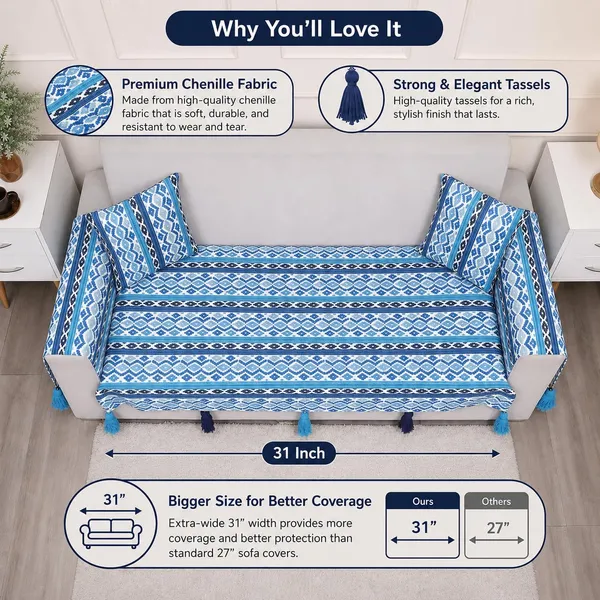 Fashion_Throw_Sofa_Cover_3_Seater_|_Chenille_Printed_Couch_Cover_with_Arm_Covers_&_Tassels_Design_|_Anti-Slip_Washable_Sofa_Protector_for_Living_Room_Furniture_(Turquoise,_3_Seater_(Half)_31"_x_70")