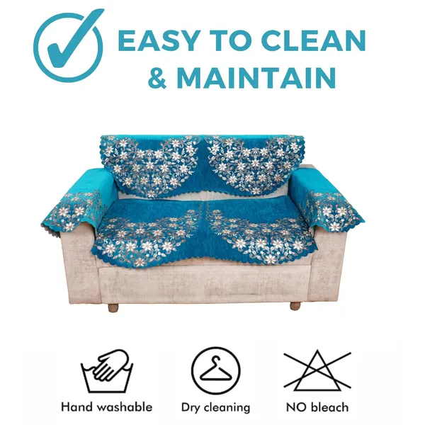 Turquoise_Elegant_Chenille_Sofa_Cover_For_2_Seater_Washable_Durable_Anti-Slip_Furniture_Protector