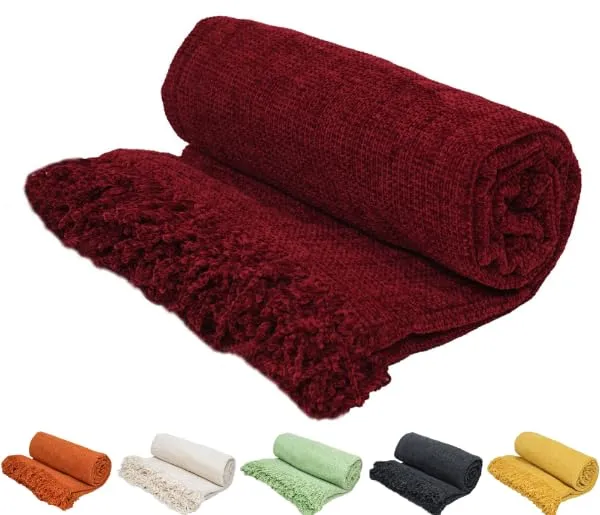 Wine_Red_Throw_Blanket_Soft_Cozy_Chenille_Throw_Blanket_With_Fringe_Tassel_For_Couch_Sofa_Chair_Bed_Living_Room_Gift