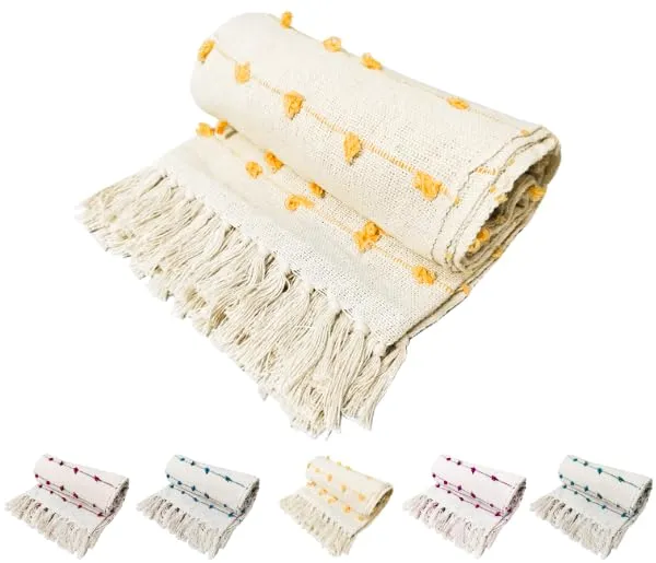 Yellow_Pure_Cotton_Hand-Knitted_Sofa_Throw_Soft_And_Cozy_Decorative_Throw_52X72_Inches_/_130X180_Cms_Super_Soft_And_Breathable