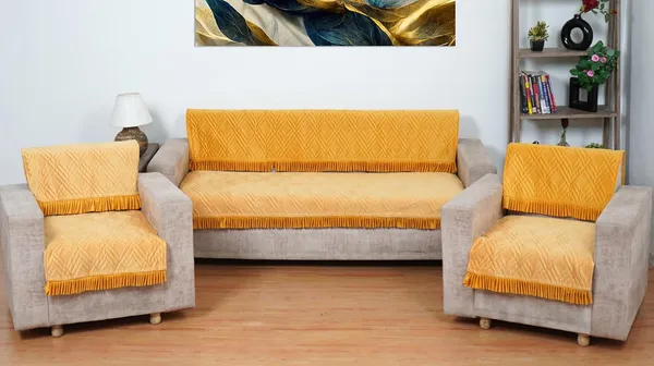 Yellow_3_Seater_Quilted_Velvet_Sofa_Cover_With_Frill_Washable_Durable_Protector_Mat_Enhancing_Living_Room_For_Sofa_Heritage_Weave_Collection