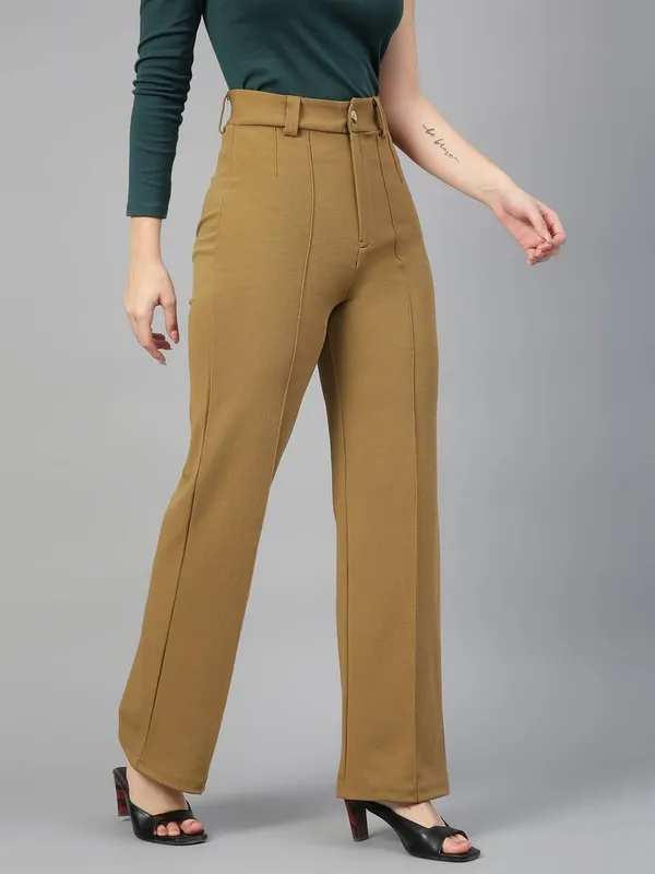 Brown_Viscose_Rayon_Trousers_For_Women