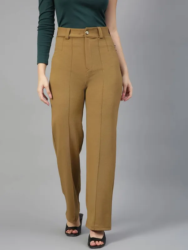 Brown_Viscose_Rayon_Trousers_For_Women