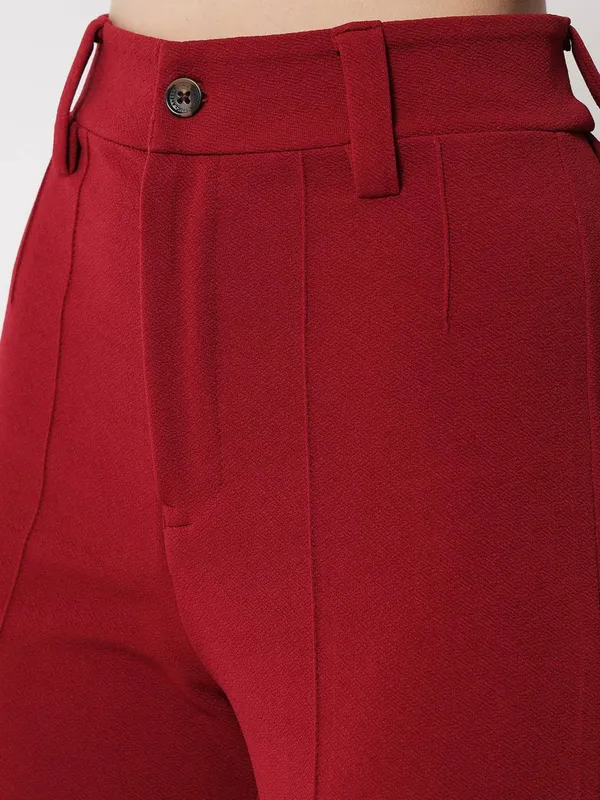 Maroon_Viscose_Rayon_Trousers_For_Women