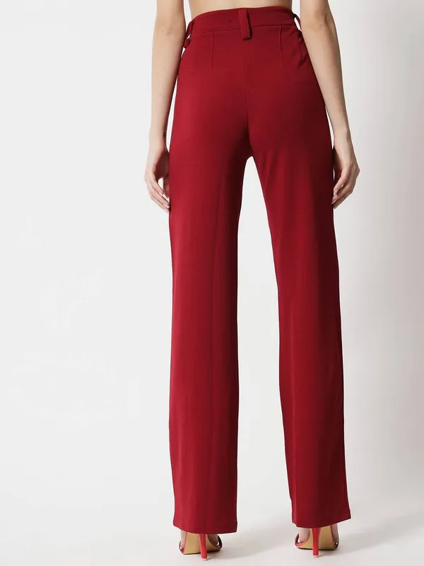Maroon_Viscose_Rayon_Trousers_For_Women