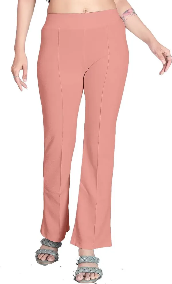 Peach_Viscose_Rayon_Trousers_For_Women