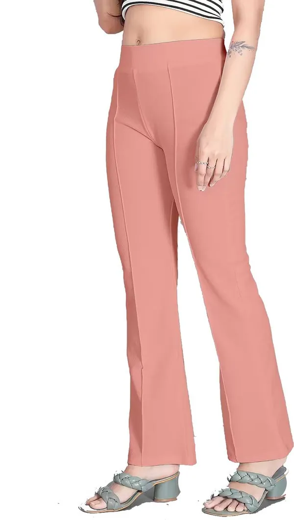 Peach_Viscose_Rayon_Trousers_For_Women