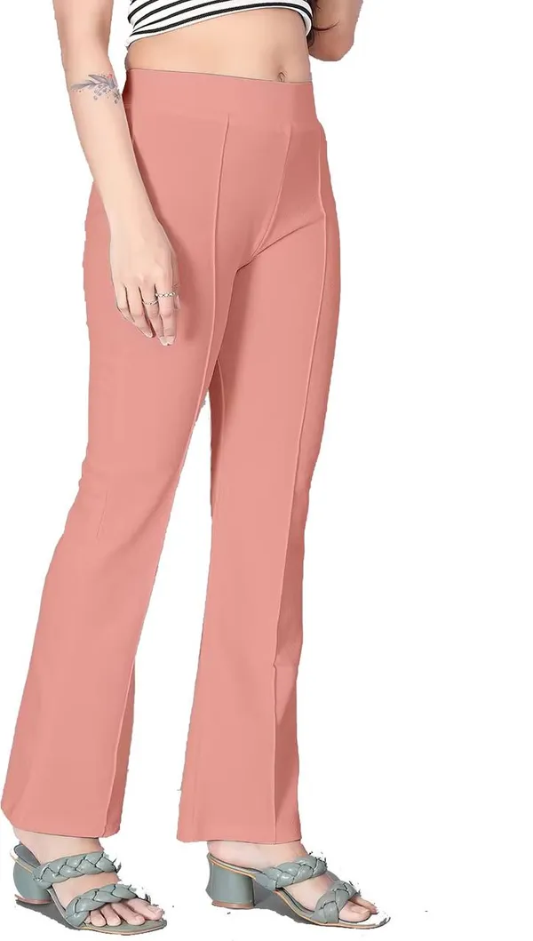 Peach_Viscose_Rayon_Trousers_For_Women