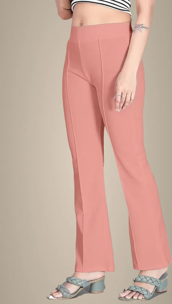 Peach_Viscose_Rayon_Trousers_For_Women